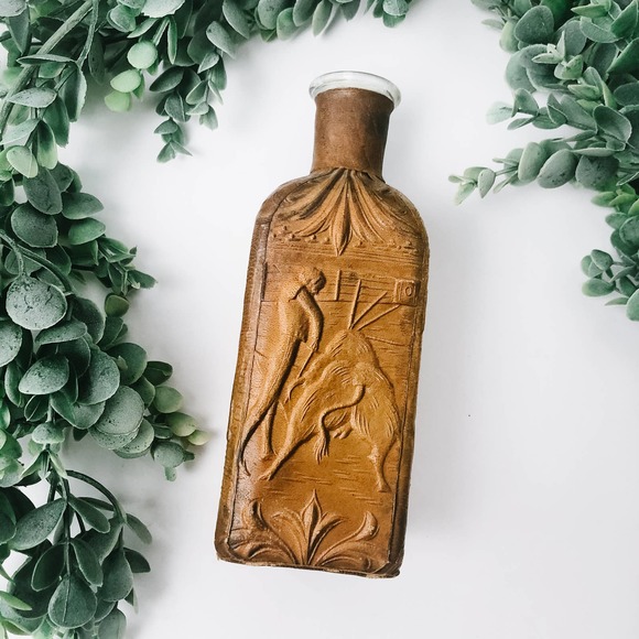 Vintage Made In Spain Leather Vase